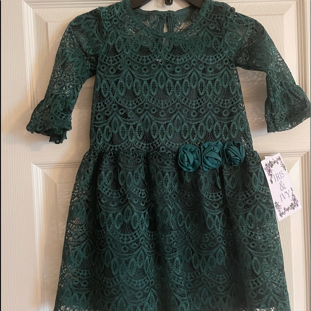 Hunter green lace dress